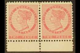 1870  2c Rose Pink, Marginal Horizontal Pair, One Showing The Variety "Twc For Two", SG 28, 28b, Superb Mint. For More I - Sonstige & Ohne Zuordnung