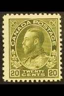 1911-25  20c Grey- Green Wet Printing, Unitrade 119d, Fine Never Hinged Mint, Slightly Short Perf At Left. Cat C$360 = £ - Other & Unclassified
