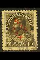 1915  50c Sepia "War Tax" Overprinted (red), SG 227, Used With Tiny Hinge Thin For More Images, Please Visit Http://www. - Other & Unclassified