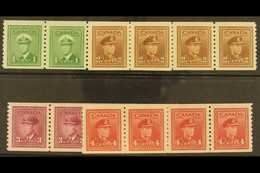 1948  1c - 4c War Effort Coil Strips Of 4, Imperf X Perf 9½, Uni 278/81 (SG 397/8a) Superb NHM. (4 Strips) For More Imag - Other & Unclassified