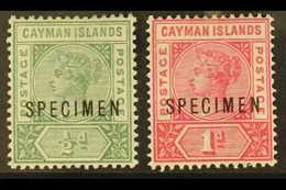 1900  ½d Green, 1d Rose-carmine, "SPECIMEN" Overprints, SG 1s/2s, Mint (2). For More Images, Please Visit Http://www.san - Cayman Islands