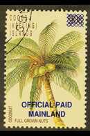 OFFICIAL  1991 (43c) On 90c Coconut Palm, SG O1, Very Fine Used, Cancelled To Order, Not Sold To Public In Unused Condit - Islas Cocos (Keeling)