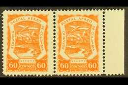 PRIVATE AIRS - SCADTA  1921-23 60c Orange (SG 24, Sc C31) Marginal Horiz Pair, Very Fine Mint. For More Images, Please V - Colombia