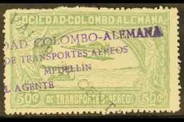 SCADTA  1921 30c On 50c Dull Green Surcharge In Black, SG 7 (Scott C20), Very Fine Used. For More Images, Please Visit H - Colombia