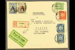 SCADTA  1926 (30 July) Registered Cover From Germany Addressed To Bogota, Bearing Germany 5pf, 10pf & 20pf Pair Tied By  - Colombie