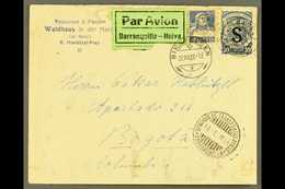 SCADTA  1927 (22 Dec) Cover From Switzerland Addressed To Bogota, Bearing Switzerland 30c And SCADTA 1923 30c With "S" C - Colombia