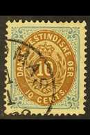 1873-1902  10c Bistre Brown And Blue, Frame Inverted, SG 23a, Fine With Part St Thomas Cds.  For More Images, Please Vis - Deens West-Indië