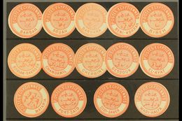INTERPOSTAL SEALS  1882 TYPE VIIIA Very Fine Mint (mostly No Gum) All Different Selection Of Local Seals On A Stock Card - Autres & Non Classés