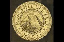 SALT MONOPOLY SEAL  An Interpostal Seal - Style Black On White Circular Seal, Frame Inscribed "Monopole Des Sels / Egypt - Otros & Sin Clasificación