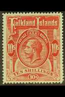 1912-20  KGV 10s Red/green, SG 68, Very Fine Mint. For More Images, Please Visit Http://www.sandafayre.com/itemdetails.a - Islas Malvinas