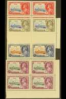 1935  Silver Jubilee Set, SG 242/45, In Marginal BLOCKS OF FOUR, Never Hinged Mint. (4 Blocks = 16 Stamps) For More Imag - Fidschi-Inseln (...-1970)