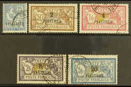 CRETE  1903 Surcharges Set Complete, SG 16/20 (Yvert 16/20), Very Fine Cds Used, Variously Signed By Experts (5 Stamps)  - Andere & Zonder Classificatie