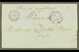 MARTINIQUE  1857 (28 July) Stampless Entire Letter To France, Endorsed 'voie D'Angleterre', Bearing "St Pierre, Martiniq - Autres & Non Classés