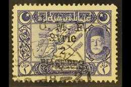 SYRIA  1921 2pi On 1pi Violet- Blue With Black Opt, Ain-Tab Issue, SG 68i (Yvert 8), Very Fine Used. For More Images, Pl - Andere & Zonder Classificatie