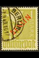 1949  1m Olive-green "BERLIN" Overprint In Red (Michel 33, SG B33), Very Fine Used With Fully Dated "Berlin" Cds Cancel, - Other & Unclassified