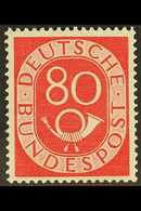 1951-52  80pf Rose-red Posthorn (Michel 137, SG 1059), Superb Never Hinged Mint, Expertized Schlegel BPP, Very Fresh. Fo - Other & Unclassified