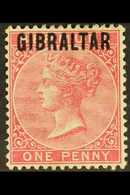 1886  1d Rose-red "GIBRALTAR" Opt'd, SG 2, Fine Mint For More Images, Please Visit Http://www.sandafayre.com/itemdetails - Gibilterra