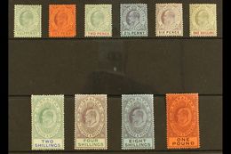1903  Complete King Edward VII Definitive Set, SG 46/55, Fine Mint, The 1d With Blunt Corner, But All Stamps With Lovely - Gibraltar
