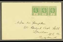 OCEAN ISLAND  1938 Cover Bearing KGV ½d X3 Cancelled With Two Light & Clear Strikes Of "Gilbert & Ellice Islands / Ocean - Gilbert & Ellice Islands (...-1979)