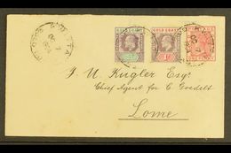 1904 POSTAL STATIONERY ENVELOPE TO TOGO  (Oct 7th) Uprated (1899) 1d Postal Stationery Envelope, H/G B1, Bearing Additio - Gold Coast (...-1957)