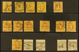 1886-91  FINE USED SURCHARGES - Group Incl. 1886 1d On 1½d SG 37, 1d On 1s (2) SG 38 (plus 1s Revenue Without Surcharge) - Grenada (...-1974)