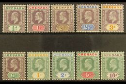 1902  1902 Complete Definitive Set, SG 57/66, Fine Mint. (10 Stamps) For More Images, Please Visit Http://www.sandafayre - Grenada (...-1974)