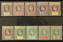 1904-06  Complete Definitive Set, SG 67/76, Fine Mint With Beautiful Fresh Colours. (10 Stamps) For More Images, Please  - Grenada (...-1974)