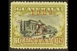 1922  (March) 25c On 60c Black & Olive-green SURCHARGE IN RED Variety (Scott 182, SG 177b), Never Hinged Mint, Fresh. Fo - Guatemala