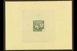 1945 IMPERF DIE PROOF  For The Red Cross Issue (Scott 361/67) With BLANK VALUE TABLET, Printed In Olive-green & Red On T - Haiti