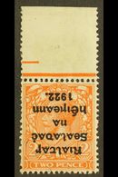 1922 THOM  2d Orange Die II, Overprint Inverted (Hib. T17a), Fine Never Hinged Mint With Upper Sheet Margin. For More Im - Andere & Zonder Classificatie