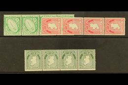 1934 COIL STAMPS  Fine Mint Strips Of Four Of ½d (3 Are Nhm), 1d (3 Are Nhm) And 2d (2 Are Nhm), SG 71a, 72c, 74a. (3 St - Andere & Zonder Classificatie