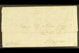 1834 JAMES BLAIR PLANTATION LETTER,  MOUNT ZION, ST ELIZABETH TO SCOTLAND, ADDITIONAL "½" MARK & KINGSTON CDS  (June) Le - Giamaica (...-1961)