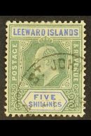 1902  KEVII 5s Green And Blue, SG 28, Very Fine Used. For More Images, Please Visit Http://www.sandafayre.com/itemdetail - Leeward  Islands