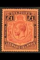 1921-32  £1 Purple & Black / Red, SG 80, Fine Mint Bearing An Unlisted Damage To Scroll Variety For More Images, Please  - Leeward  Islands