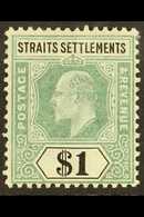 1904  $1 Dull Green And Black, Wmk MCA, SG 136, Very Fine Mint. For More Images, Please Visit Http://www.sandafayre.com/ - Straits Settlements