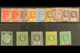 1906  Complete Ed VII Set To $5 Less 4c Claret, SG 153 - 167 (less 156), Very Fine Mint. (14 Stamps) For More Images, Pl - Straits Settlements