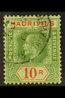 1913-22  10s Green & Red/green (blue Green Back), SG 204, Good Cds Used  For More Images, Please Visit Http://www.sandaf - Mauritius (...-1967)