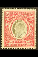 1904-08  KEVII 5s Black And Red, Wmk Mult Crown CA, SG 33, Very Fine Mint. For More Images, Please Visit Http://www.sand - Montserrat