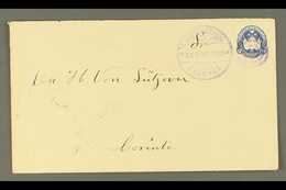 POSTAL STATIONERY 1895  5c Blue Envelope, H&G 29, Very Fine Commercially Used With "Granada / 30 SEP 1895" Duplex Cancel - Nicaragua