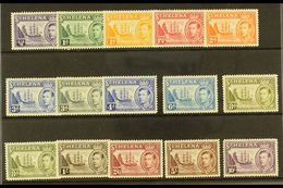 1938-44  Pictorial Definitive Set Plus 8d Listed Shade, SG 131/40, Fine Mint (15 Stamps) For More Images, Please Visit H - Sainte-Hélène