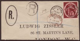 1888  5s Brown Lake SG 53a, Tied Kingston Cds On Large Part Envelope Registered To London.  For More Images, Please Visi - St.Vincent (...-1979)