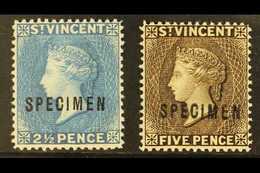 1897  2½d And 5d, Overprinted SPECIMEN, SG 61/62s, Very Fine Mint. (2 Stamps) For More Images, Please Visit Http://www.s - St.Vincent (...-1979)