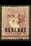 REVENUE STAMP  1888 3d On 4d Lilac, Barefoot 21, Fine Used. For More Images, Please Visit Http://www.sandafayre.com/item - St.Vincent (...-1979)