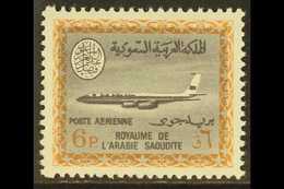 1966-75  6p Deep Slate & Yellow-brown Air Aircraft, SG 721, Very Fine Never Hinged Mint, Fresh. For More Images, Please  - Saudi Arabia