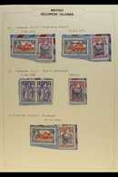 1954-56 CANCELLATIONS COLLECTION  An Interesting Selection Of KGVI Issues On Ten "Pieces"bearing Manuscript Cancels Or S - Iles Salomon (...-1978)