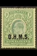 OFFICIAL  1904-05 "O.H.M.S." Overprinted KEVII 1R Green, SG O15, Very Fine Lightly Hinged Mint. For More Images, Please  - Somaliland (Herrschaft ...-1959)