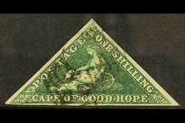 CAPE OF GOOD HOPE  1855-63 1s Deep Dark Green Triangular, SG 8b, Fine Used With 3 Good Neat Margins & Fresh Original Col - Ohne Zuordnung