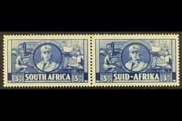 1941-46  3d Blue Large War Effort With "CIGARETTE FLAW" Variety, SG 91a, Never Hinged Mint Horizontal Pair. For More Ima - Non Classés