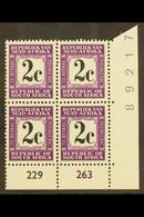 POSTAGE DUE  1971 2c Black & Deep Reddish Violet, Perf.14, Cylinder Block Of 4, SG D71, Never Hinged Mint. For More Imag - Unclassified