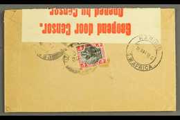 1918 CENSORED COVER FROM MALAYA  1918 (11 Mar) "Herbert Busch" Cover From Kuala Lumpur To Karibib, Bearing On The Flap F - South West Africa (1923-1990)